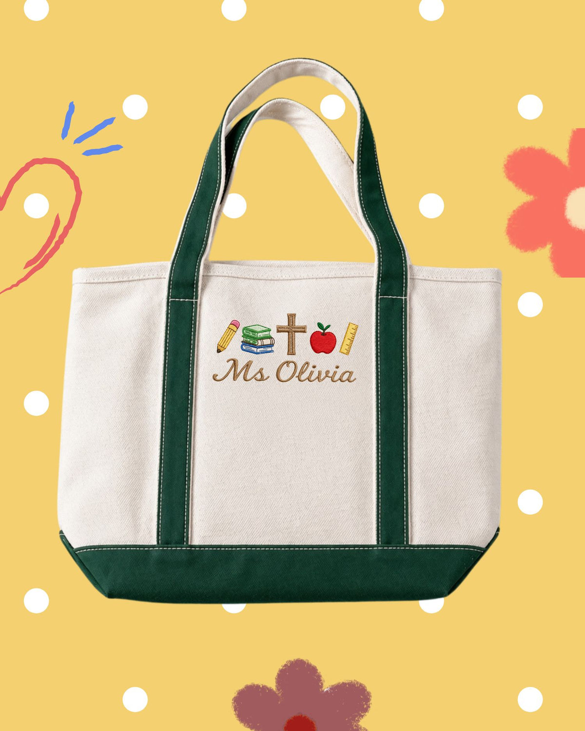 Personalized Faith Teacher Tote Bag — mockup 1