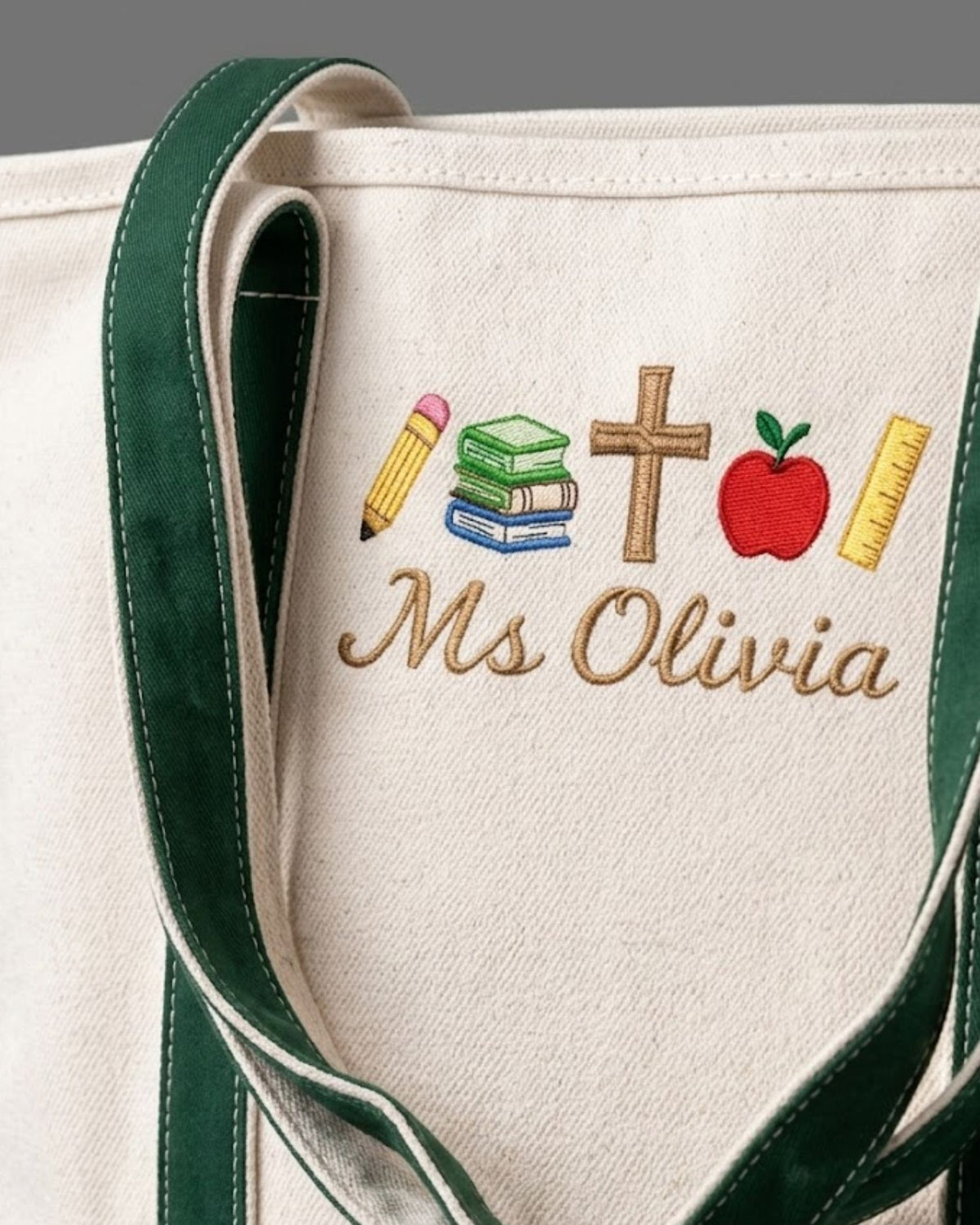Personalized Faith Teacher Tote Bag — mockup 3