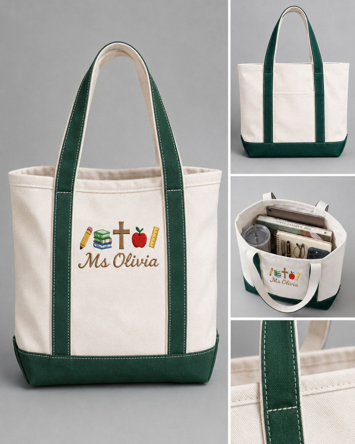 Personalized Faith Teacher Tote Bag — mockup 4
