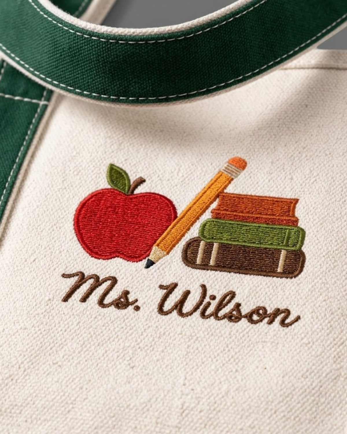 Personalized Teacher Apple Books Tote Bag — mockup 3